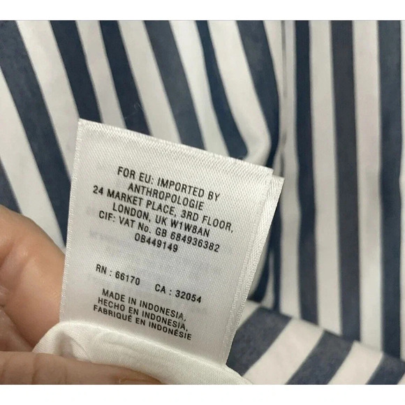 Anthropologie Maeve A Line Striped Midi Skirt Women Sz 4 Coastal Acedemia Preppy - Picture 5 of 11